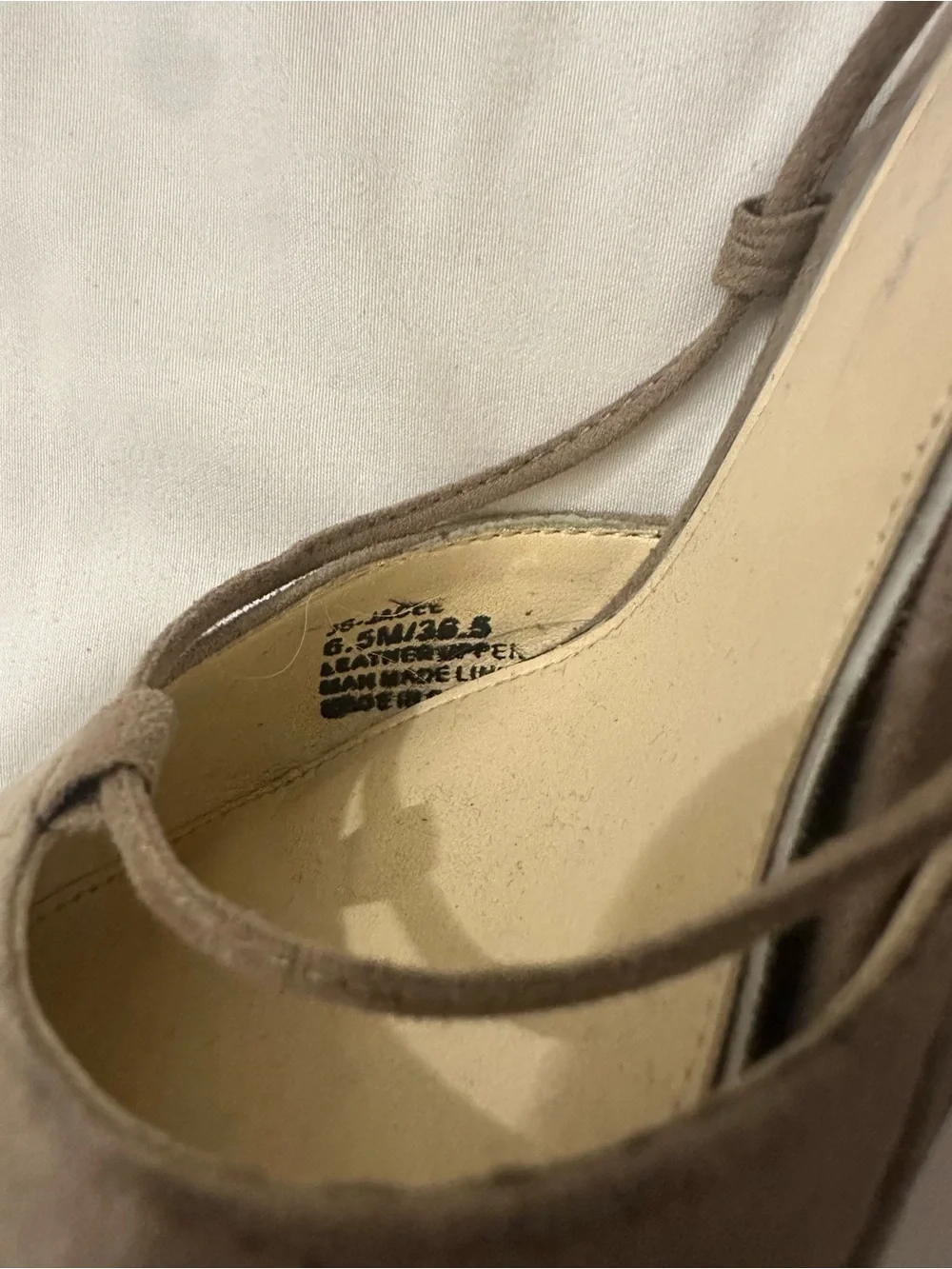 Jessica Simpson Taupe Suede Lace-Up Wedge Heels